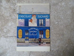 CP Peinture Courant Naif  - Fanny Darnat La Maison Chocolat Publicité Chocolat Suchard Vélo Chien Saint Bernard - Paintings