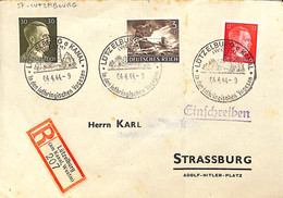 57 - MOSELLE-  LUTZELBOURG  - Lettre Recommandée Du 4/4/44 -   - Alsace Lorraine  - - Other & Unclassified