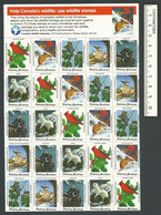 B64-63 CANADA Canadian Wildlife Federation Xmas Seals Sheet 1990 MNH - Viñetas Locales Y Privadas