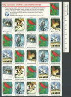 B64-64 CANADA Canadian Wildlife Federation Xmas Seals Sheet 1989 MNH - Viñetas Locales Y Privadas