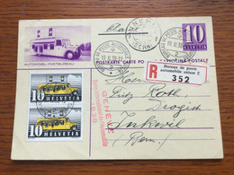 PI3812 Schweiz Ganzsache Stationery Entier Postal P 167I Automobil-Postbureau R-Karte Von Genève Autosalon - Postwaardestukken