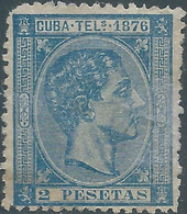 CUBA,REPUBLIC OF CUBA 1876 Telegraph - Telegrafos 2P Darkish Blue,Mint - Telegramas