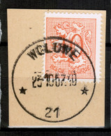 COB 850 Sur Fragment, Oblitération Relais Etoile (*) Centrale, WOLUWE/21, Agence Rare, Superbe - Used Stamps