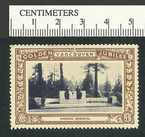 B65-77 CANADA Vancouver Golden Jubilee 1936 MNH Harding Memorial - Werbemarken (Vignetten)