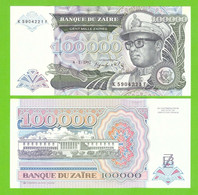 ZAIRE 100000 ZAIRES 1992  P-41 UNC - Zaïre