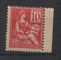 FRANCE - 1900 - N°Yv. 112 - Mouchon 10c Rose - Petit Bord De Feuille - Neuf Luxe ** / MNH / Postfrisch - Neufs