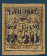 France Colonies Françaises GUYANE N°4(  ) 20c Sur 35c Type II 1887 Signé Champion & THIAUDE - Neufs