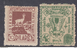 LOTE 2112  ///  (C100)  GUERRA CIVIL - 2 VIÑETAS: DILAR Nº 5 FESOFI Y ALHAMA Nº 5 FESOFI,  GRANADA  **MNH - Emisiones Repúblicanas