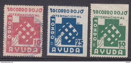 LOTE 2112A  ///  (C105) GUERRA CIVIL 3 VIÑETAS SOCORRO ROJO INTERNACIONAL FONDO DE AYUDA 2 **MNH Y 1 USADO - Emissioni Repubblicane