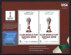2019 Qatar Club World Cup Minisheet 2 Stamps With Fifa Hologram Logo MNH - Qatar