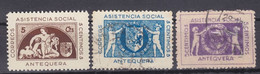LOTE 2112A ///  (C125)  3 VIÑETAS ANTEQUERA (MALAGA)   ASISTENCIA SOCIAL - Republikeinse Uitgaven
