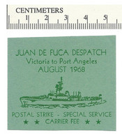 B66-79 CANADA Juan De Fuca Local Post Aug 1968 Label MNH A Green On Green - Werbemarken (Vignetten)