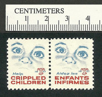 B66-81 CANADA 1957 Crippled Children Easter Seals MNH English & French Pair - Local, Strike, Seals & Cinderellas