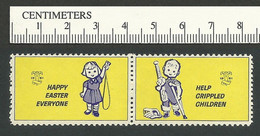 B66-88 CANADA 1961 Crippled Children Easter Seals MNH English Pair 1 - Local, Strike, Seals & Cinderellas