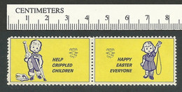 B66-89 CANADA 1961 Crippled Children Easter Seals MNH English Pair 2 - Local, Strike, Seals & Cinderellas