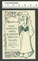 B67-05 CANADA 1935 Kentville NS Apple Blossom Festival MNG - Vignettes Locales Et Privées
