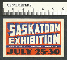 B67-06 CANADA 1938 Saskatoon Exhibition MNH - Viñetas Locales Y Privadas