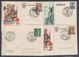 Dt.Reich 4 SSt Aus Jahren 1938 Bis 1941 Mit Oldenburg/Nürnberg/Spindelmühle/Berlin-Friedenau Auf GZS + 1 Karte - Storia Postale