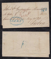 Brazil Brasil 1850 Entire Desinfection Cover RIO DE JANEIRO To LISBOA Portugal - Briefe U. Dokumente