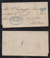 Brazil Brasil 1850 Entire Desinfection Cover RIO DE JANEIRO To LISBOA Portugal - Covers & Documents