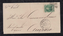 Brazil Brasil 1870 Entire Cover 100R Dom Pedro RIO To AMPARA Error Green Dot In Stamp - Covers & Documents