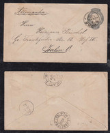 Brazil Brasil 1895 Stationery Envelope 300R SAO PAULO X BERLIN Germany Railway AMBULANTE CACHOEIRA Postmark - Storia Postale