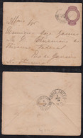 Brazil Brasil 1898 Stationery Envelope AMBULANTE S2 1°TREM Minas X Rio Railway Postmark - Briefe U. Dokumente