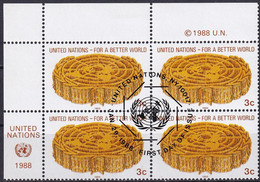 UNO NEW YORK 1988 Mi-Nr. 546 Eckrandviererblock O Used - Aus Abo - Used Stamps