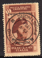 CORPO POLACCO POLISH BODY 1954 POSTA AEREA AIR MAIL GOVERNO DI LONDRA 2z USATO USED OBLITERE' - 1946-47 Période Corpo Polacco