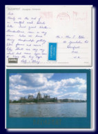 1992 Hungary Ungarn Ak Postcard Budapest Parlament Posted To Scotland Red Meter Novotel - Postmark Collection