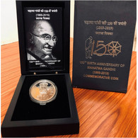 India 150th Birth Anniv. Of Mahatma Gandhi With Wooden Box 1 Pcs UNC Coin Set Rare MNH  (**) - Sonstige – Asien