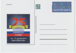 Slovakia Postal Stationery - 25 Years Of Slovak Stamp Making 2018 ** - Postcards