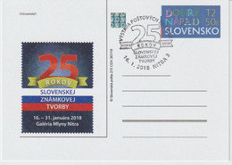 Slovakia Postal Stationery - 25 Years Of Slovak Stamp Making 2018 - Ansichtskarten