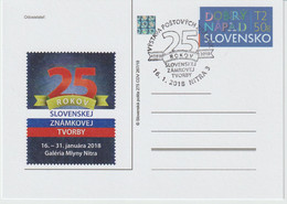 Slovakia Postal Stationery - 25 Years Of Slovak Stamp Making 2018 - Cartoline Postali