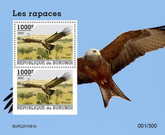 Burundi 2022, Animals, Bird Of Prey, Block - Unused Stamps