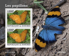 Burundi 2022, Animals, Butterfly, Block - Unused Stamps