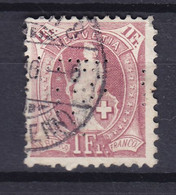 Switzerland Perfin Perforé Lochung 'TF' Theodor Fierz Zürich 1899 Mi. 70C Helvetia Perf. 11½x11 - Perforadas