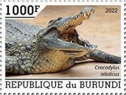 Burundi 2022, Animals, Crocodile, 1val - Unused Stamps