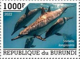 Burundi 2022, Animals, Dolphins, 1val - Unused Stamps