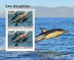 Burundi 2022, Animals, Dolphins, Block - Unused Stamps