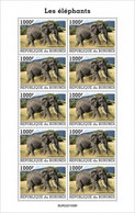 Burundi 2022, Animals, Elephants, Sheetlet - Unused Stamps