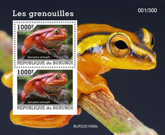 Burundi 2022, Animals, Frog, Block - Unused Stamps