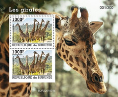 Burundi 2022, Animals, Giraffes, Block - Ongebruikt