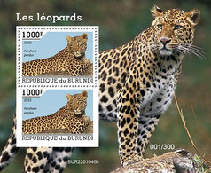Burundi 2022, Animals, Leopard, Block - Unused Stamps