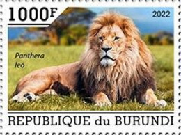 Burundi 2022, Animals, Lion, 1val - Unused Stamps