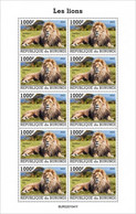 Burundi 2022, Animals, Lions, Sheetlet - Unused Stamps