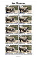 Burundi 2022, Animals, Rhion, Sheetlet - Unused Stamps