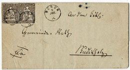 1862, 5 Rp. (2) , Fingerhut " BÜRON " , Brief. 1 Wert Weissrandig ! ,#a6638 - Briefe U. Dokumente