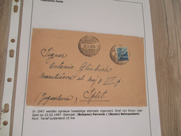 Collection Spécialisée Autriche Italie 1947  Bolzano Bozen Ferrovia  Vers Split 1 TP Ancien 15 Lire - 1946-60: Poststempel