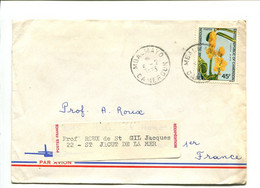 CAMEROUN Mbalmayo 1973 - Affranchissement Seul Sur Lettre Par Avion - Fleurs - Camerun (1960-...)